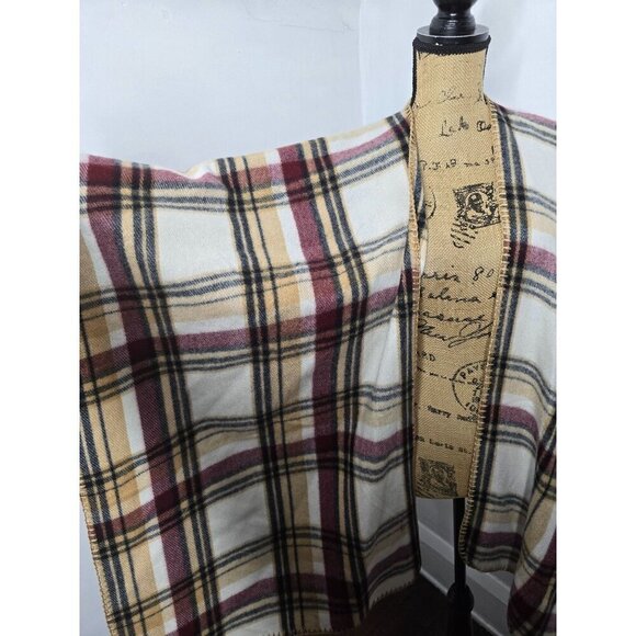 Woolrich Brown Plaid Oversized Scarf Cozy Shawl - Picture 6 of 8